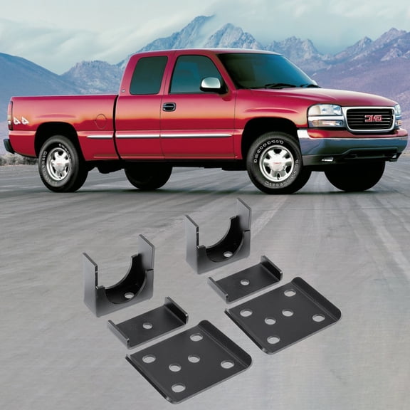 Kojem 6" Rear Axle Lowering Drop Flip Kit Compatible with GMC 1999-2006 Sierra 1500 Steel Black