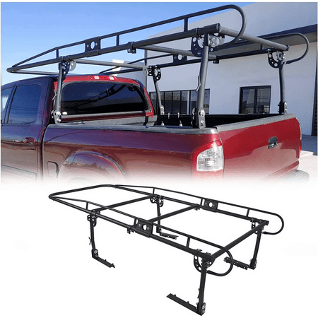 Kojem 60 Inch Universal Kayak Lumber Rack 1000 LBS Adjustable Truck Bed Rack Contractors Ladder Pickup Side Bar Long Cab Over-Cab
