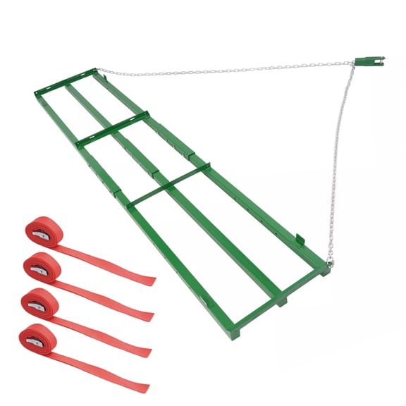 Kojem 8 Ft Drag Harrow Driveway Grader Landscape Power Rake for ATV, UTV, Tractor, Mower Tow Behind Yard Lawn Leveling Tool with 6 Ft Heavy Duty Chain