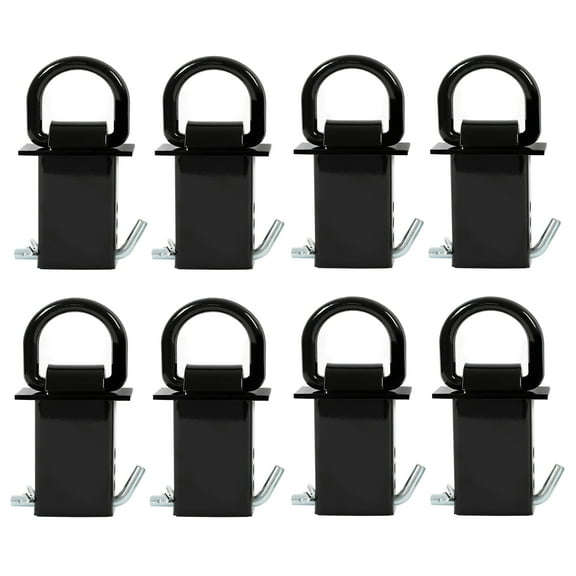 Kojem 8 Pack Standard 2" x 4" Trailer Stake Pockets D-ring Adjustable for Adjustment Tie Down Utility for Flatbed Truck Trailer