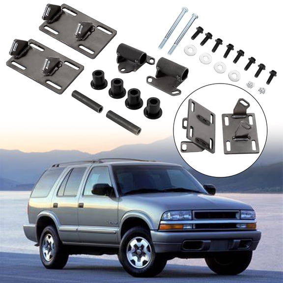 Kojem Adjustable Conversion Engine Mounts Plate Swap With Clam Shell Mounts for 1985-2004 Sonoma Chevrolet S10 GMC S15 LS LS1 LS2