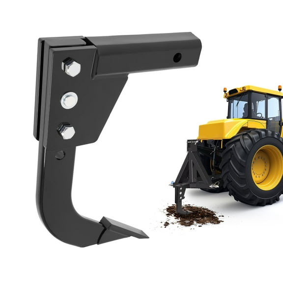 Kojem Adjustable Hitch Mounted Ripper for 2" Receiver Adapters 16" Shank for ATVs UTVs CAT 0 and CAT 1 Tractors 3-Point Hitch Lawn Trench Digging Subsoil Ripper