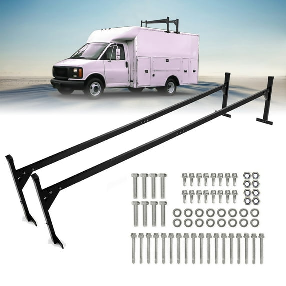 Kojem Adjustable Trailer Roof Ladder Racks, Aluminum, Powder Coated, for 4’-8.5’ Trailers