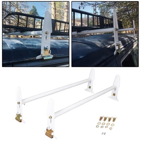Kojem Adjustable Van Roof Ladder Rack Carrier 2 Cross Bars for Chevy Dodge Ford GMC Express 47 - 77'' 500lbs