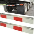 thumbnail image 1 of Kojem Aluminum 3M Mud Straight Flap Conspicuity Reflector Plate Strip Reflective Safety Caution Warning Tapes 24 x 3  for Semi Truck Trailer 2 Pcs Red ＆ Silver, 1 of 12