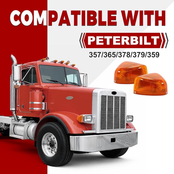 Kojem Amber Headlight Compatible with Peterbilt 357365378379359 Amber Lens 31 Led Headlight Marker Light Running Light 2pcs