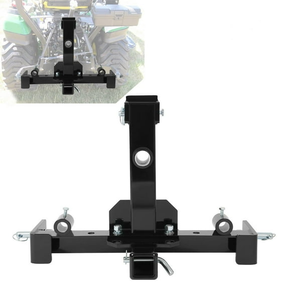 Kojem Attachments 3 Point Transformer Tractor Receiver Hitch Fits Category 1 Tractors Optional Hay Bale Spear and Stabilizer Spears