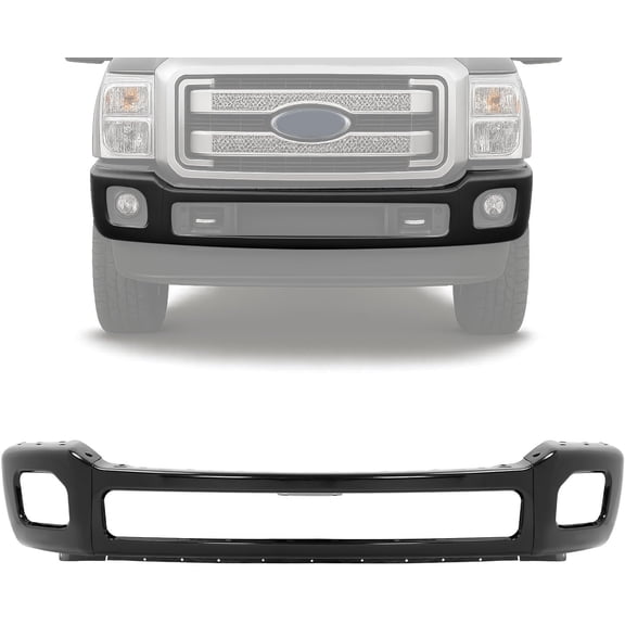 Kojem Black Alloy Steel Bumper Compatible with 2011-2016 Ford F250 F350 F450 Super Duty Platinum King Ranch Lariat Xl Xlt Wfog Light Holes Fo1002417 Bc3z17757cptm Steel Powder Coated