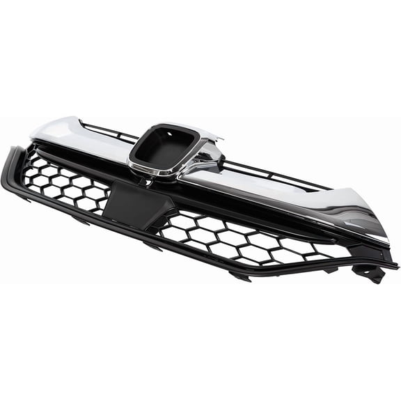 Kojem Black Chrome Plastic Bumper Compatible with 2017-2019 Honda Crv Cr-v Replacement For Ho1216114 Honeycomb Grill Mesh 2017-2019 Replacement For Ho1216114