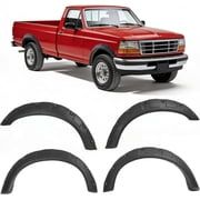 Kojem Black Fender Compatible with 1992-1997 Ford F-150 F-250 F-350 Bronco 810960 Styleside Bed Riveted Style Front Rear Wheel Cover Protector Plasticpp Textured Black 1992-1997