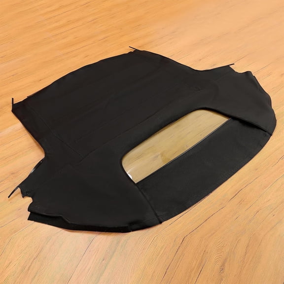 Kojem Black Glass Window Compatible with 1999-2001 Honda S2000 Wclear Glass Window Black Sailcloth Vinyl 1999-2001