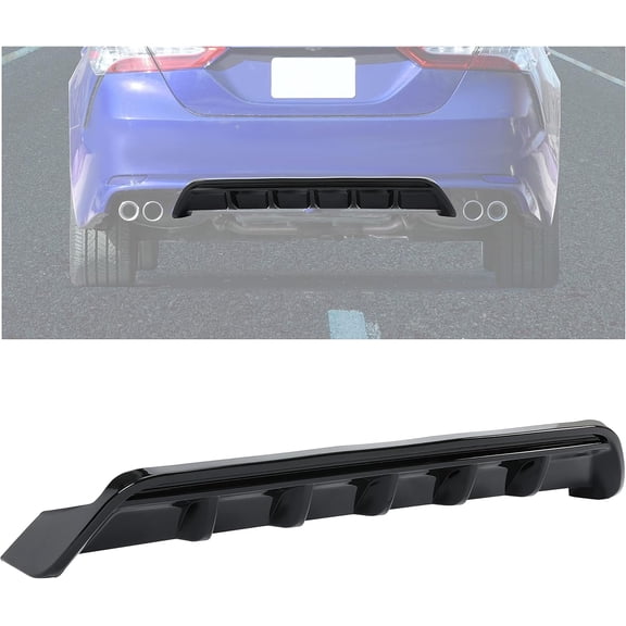 Kojem Black Plastic Bumper Compatible with 2018-2023 Toyota Camry Hybrid Se Xse Bumper Lip Body Splitter Valance Diffuser Black Pp 2018-2023