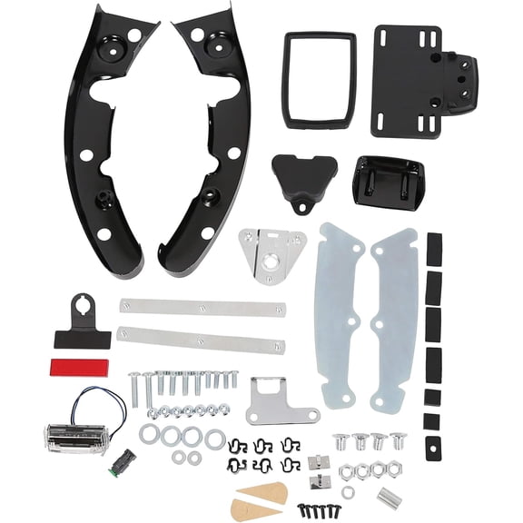 Kojem Black Plastic Fender Compatible with 2009-2013 Harley Davidson Touring Models Road King Electra Street Road Glide Cvo Style Fender Fascia Set Extension Black 2009-2013