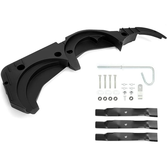 Kojem Black Plastic+Steel Mulching Kit 54-inch Deck Mulch Kit Grass Mulching Attachment