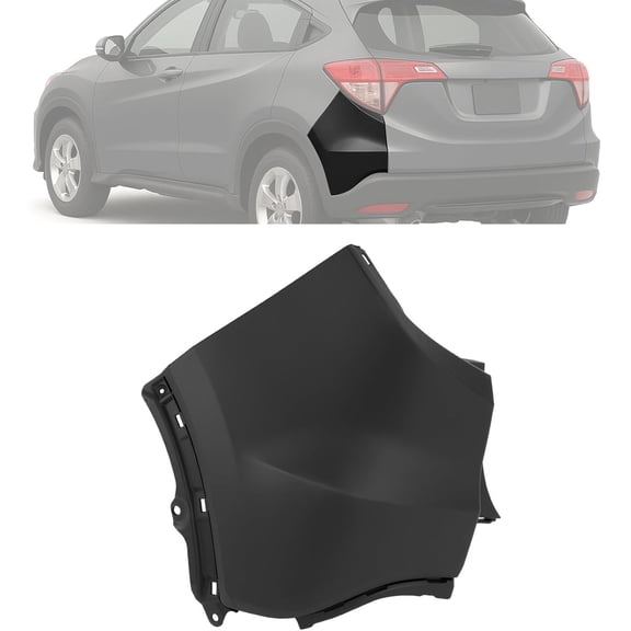 Kojem Black Pp Td20 Plastic Bumper Compatible with 2016-2022 Honda Hr-v Rear Bumper Protector Cover Replacement For 2016-2022 Replacement For 04717t7wa90zz