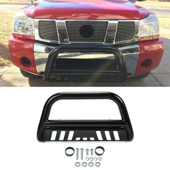 Kojem Bull Bar Brush Push Compatible with 2005-2015 Nissan Armada 2004-2015 Nissan Titan Black Steel