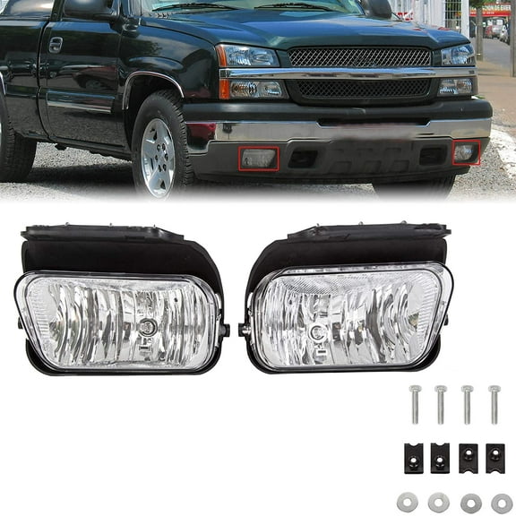 Kojem Bumper Fog Lights Lamps for 2003-2007 Chevy Silverado2002-2006 Chevy Avalanche with Bulbs Left+Right