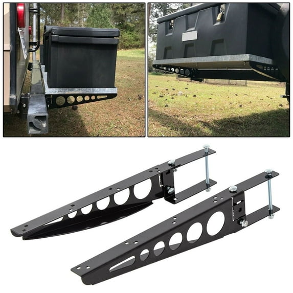 Kojem Bumper-Mounted Cargo Support Arms 4" Square RV Bumper Mounting Generator Carrier Box Bracket Racks A Pair