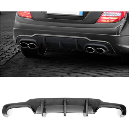 Kojem Carbon Fiber Color Plastic abs Bumper Compatible with 2012-2014 Mercedes Benz W204 C250 C300 C63 Amg Sedancoupe Lower Lip Bumper Protector Carbon Fiber Color 2012-2014