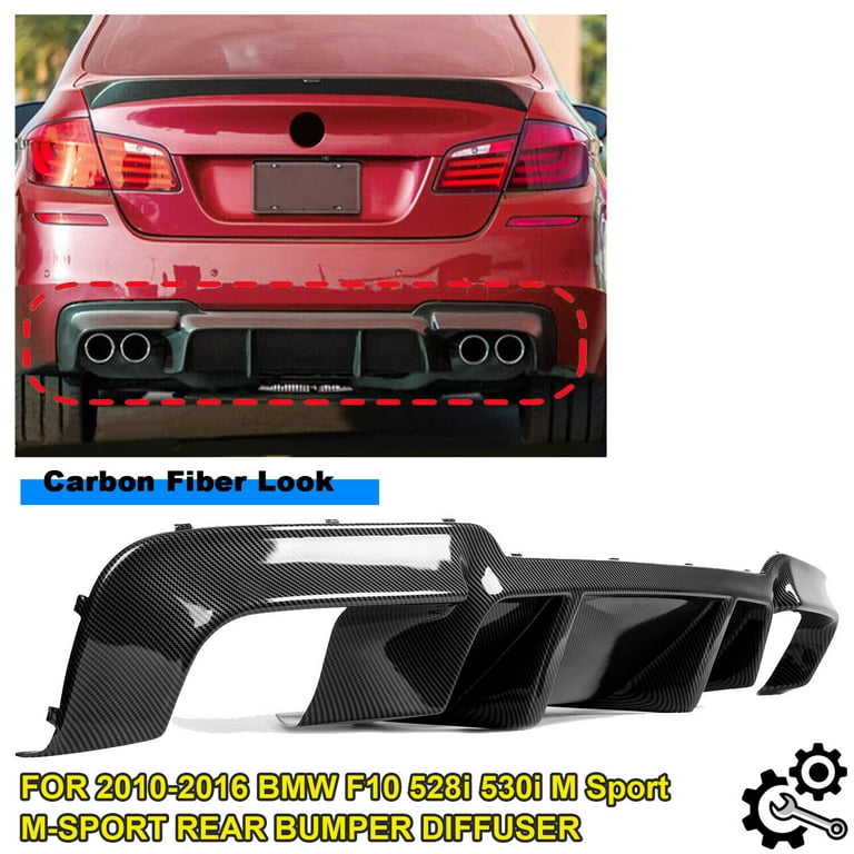 Kojem Carbon Fiber Rear Diffuser Bumper Spoiler for BMW 2012-2016 M5 Base  Sedan 4-Door Only 5 Series Back Valance Protector Chin Splitter Black DIM  Style 