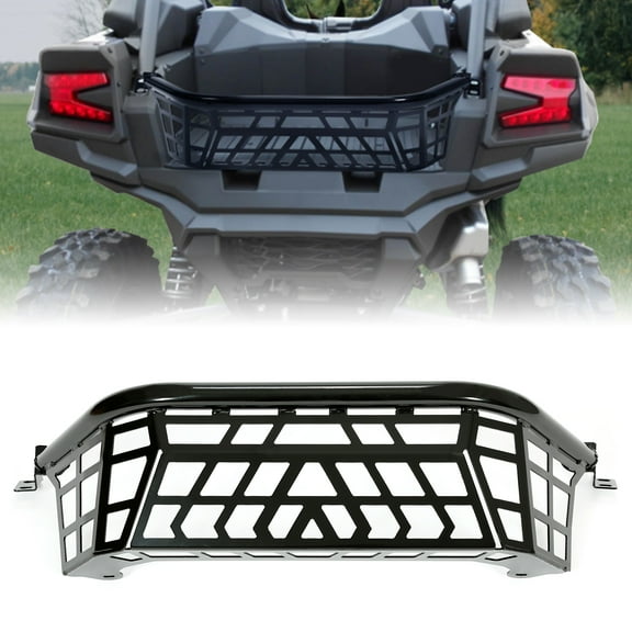 Kojem Cargo Barricade for 2020-2023 Kawasaki Teryx KRX 1000 Luggage Rack Steel Bed Enclosure Tailgate Black Powder Coated