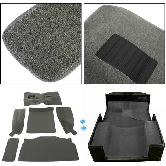 Kojem Carpet Rug Mat Kit Compatible with 1986-1995 Jeep Wrangler YJ&1976-1986 wrangler CJ7 6pcs Grey Interior Floor Mat Carpet pad All Around Protection