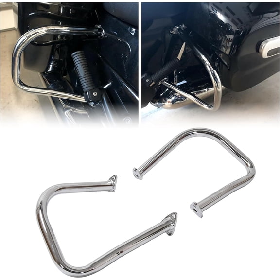 Kojem Chrome Alloy Steel Saddlebag Compatible with 2014-2024 Indian Chief Chieftain Roadmaster Dark Horse Springfield Rear Saddlebag Crash Bars Engine Guard Chrome 2014-2024