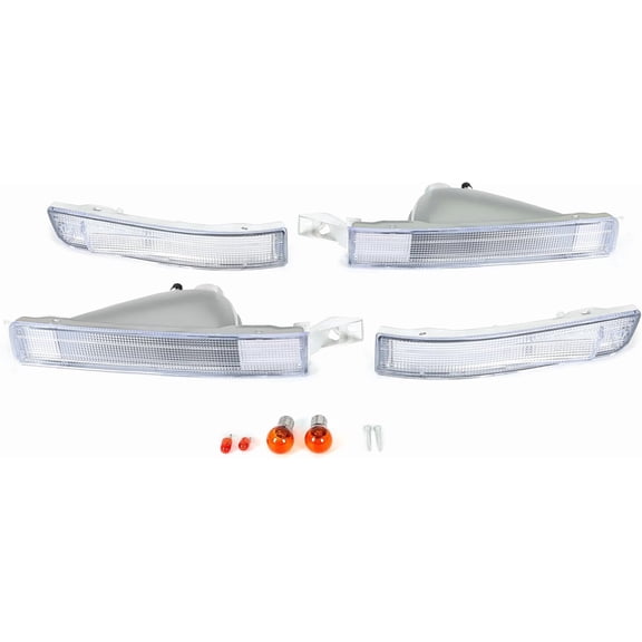 Kojem Clear Bumper Compatible with 1990-1994 Lexus Ls400 Halogen Fog Lamps Bumper Turn Signal Assembly Wbulbs Driver Passenger Side clear Lens 1990-1994