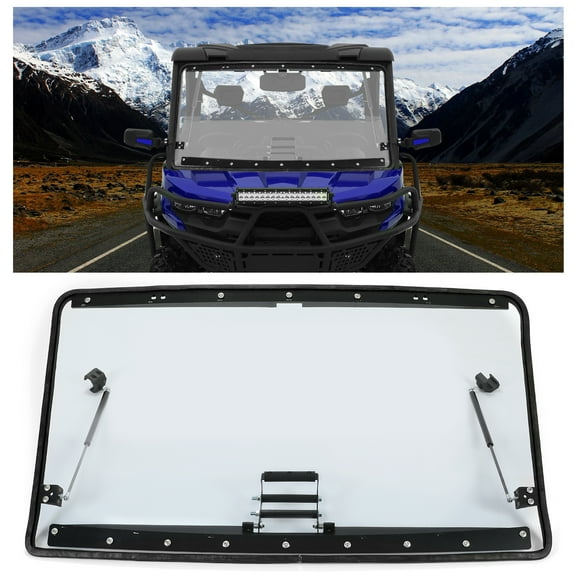 Kojem Clear Flip Windshield Scratch Resistant for 2016-2022 Can Am Defender HD5 HD8 HD10 DPS XT XTP XMR MAX
