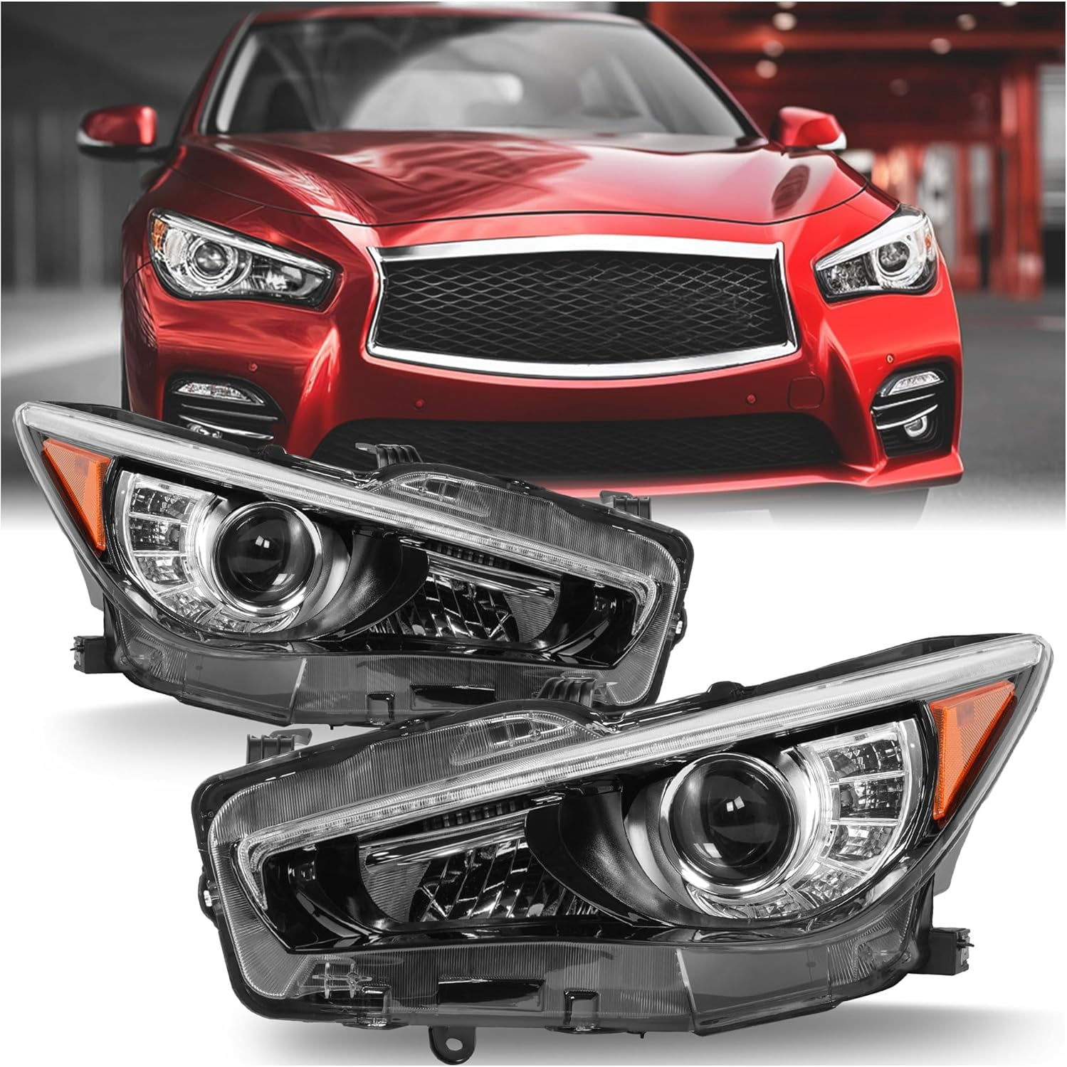 Kojem Clear Lens Black Housing Headlight Compatible with 2014-2022 ...