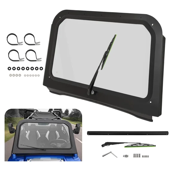 Kojem Clear Windshield for RZR 570 for 2008-2014 RZR 800 RZR XP 900 with Wiper