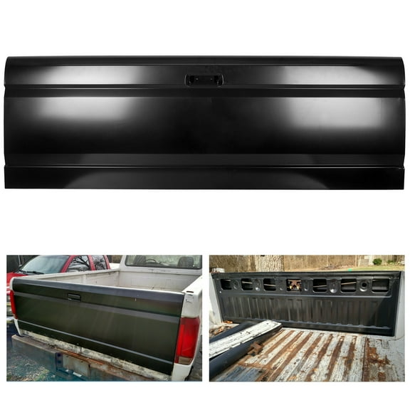 Kojem Complete Primed Rear Tailgate Tail Gate Steel Compatible with 1987-1996 Ford F150 F250 F350 Truck Pick up Bed Replacement for Part Number E7TZ9940700A F2TZ9940700A FO1900104