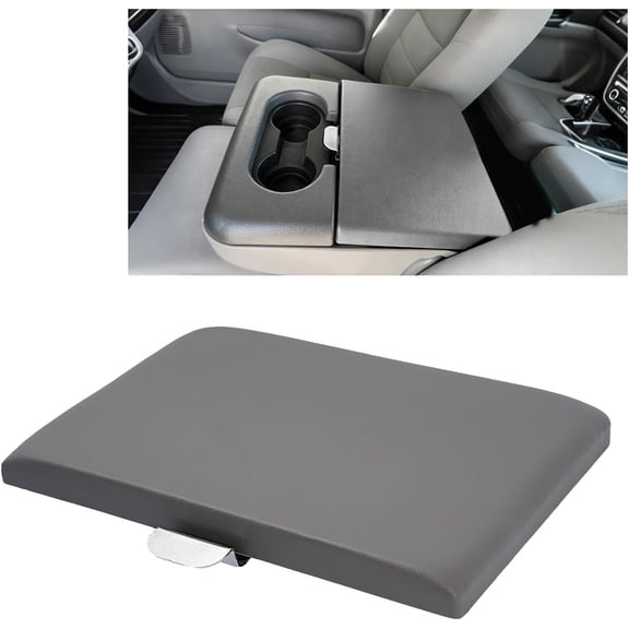Kojem Console Lid for 1999-2010 Ford F-250 F-350 Super Duty Plastic & Aluminium Powder Coated Dark Gray