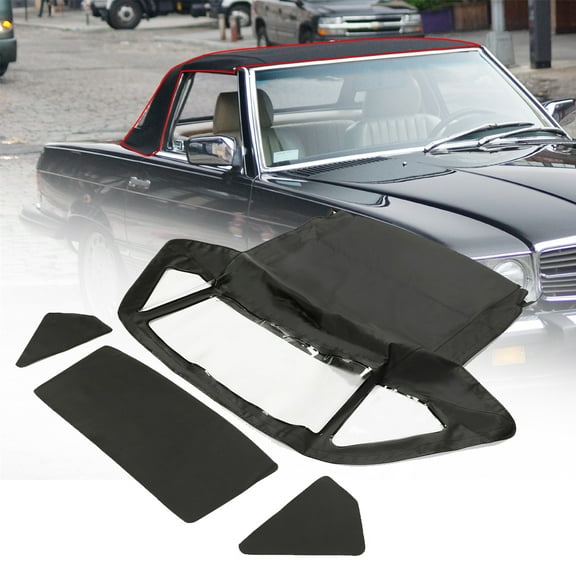 Kojem Convertible Soft Top Replacement for 1972-1989 Mercedes-Benz R107 560SL 380SL 450SL W/ Sailcloth Vinyl and Plastic Window