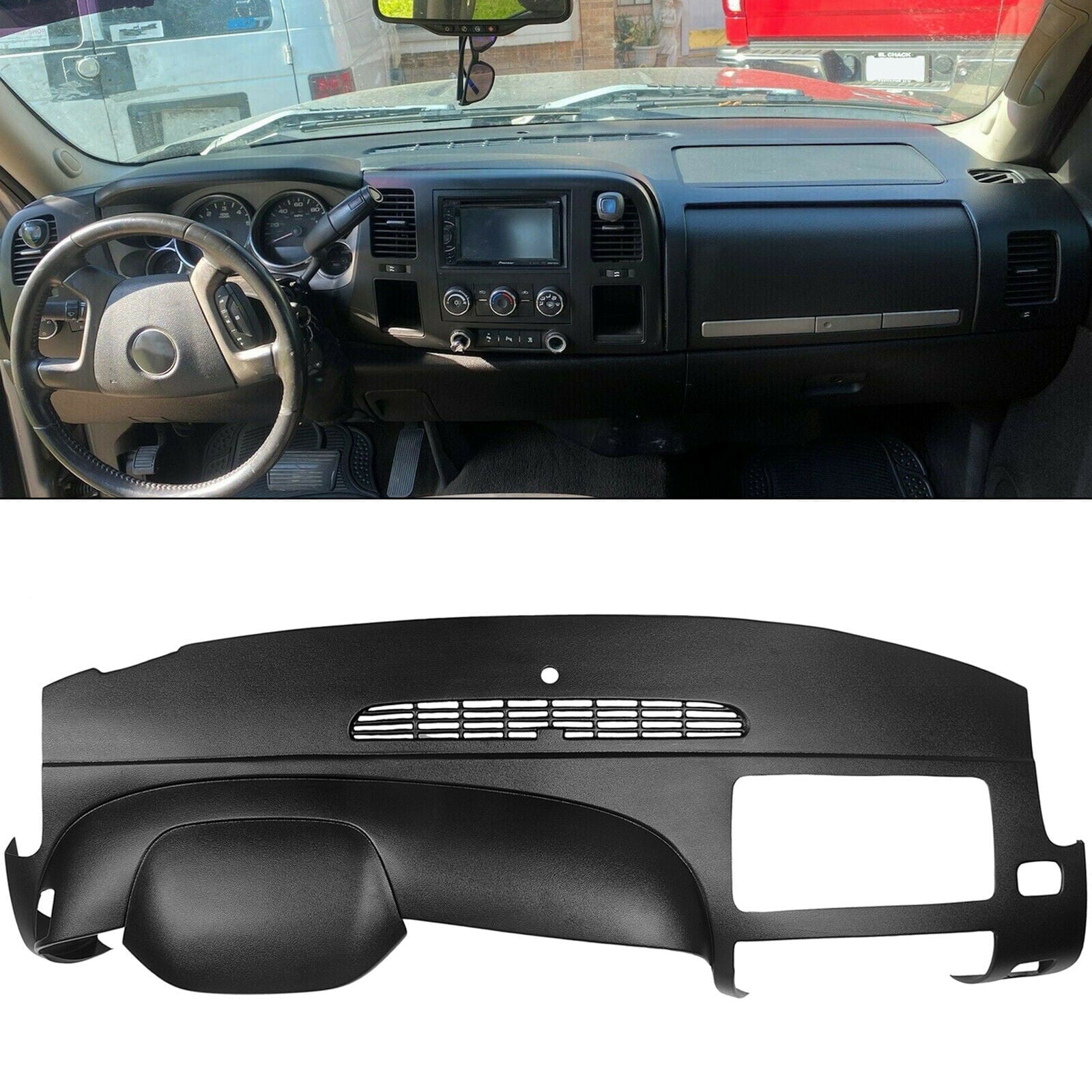 Kojem Dash Board Cover Cap Overlay Panel Compatible with 2007 2008 2009 2010 2011 2012 2013 Silverado LS/LT Sierra SL/SLE Molded Dash Board Cover Cap Black