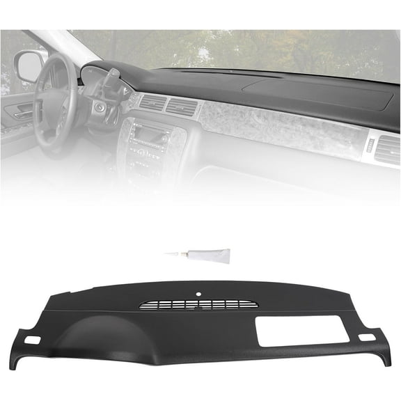 Kojem Dash Board Cover for 2007 - 2014 Chevy Tahoe Suburban Yukon Avalanche Skin Cap W/O Speaker Holes Black