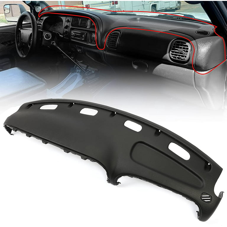 Kojem Dash Pad Cover Replacement（Direct Replacement）Compatible with 1998  1999 2001 2002 Dodge Ram 1500 2500 3500 Dash Panel Black Factory style