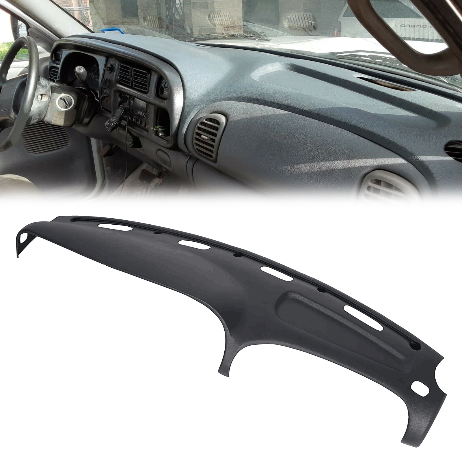 Kojem Vehicle Dashboard Cap for Cars 98 01 Dodge Ram 1500 2500 3500 Gray ABS Plastic Walmart