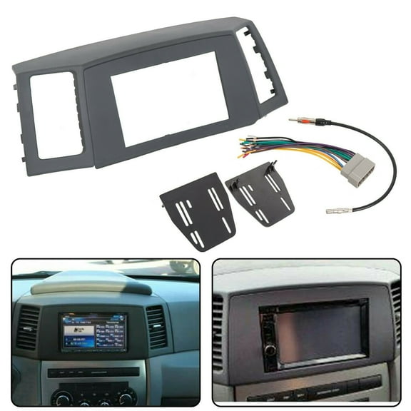 Kojem Double Din Navigation Radio Bezel Dash Kit Wiring Harness Antenna Adapter for 2005 2006 2007 Jeep Grand Cherokee