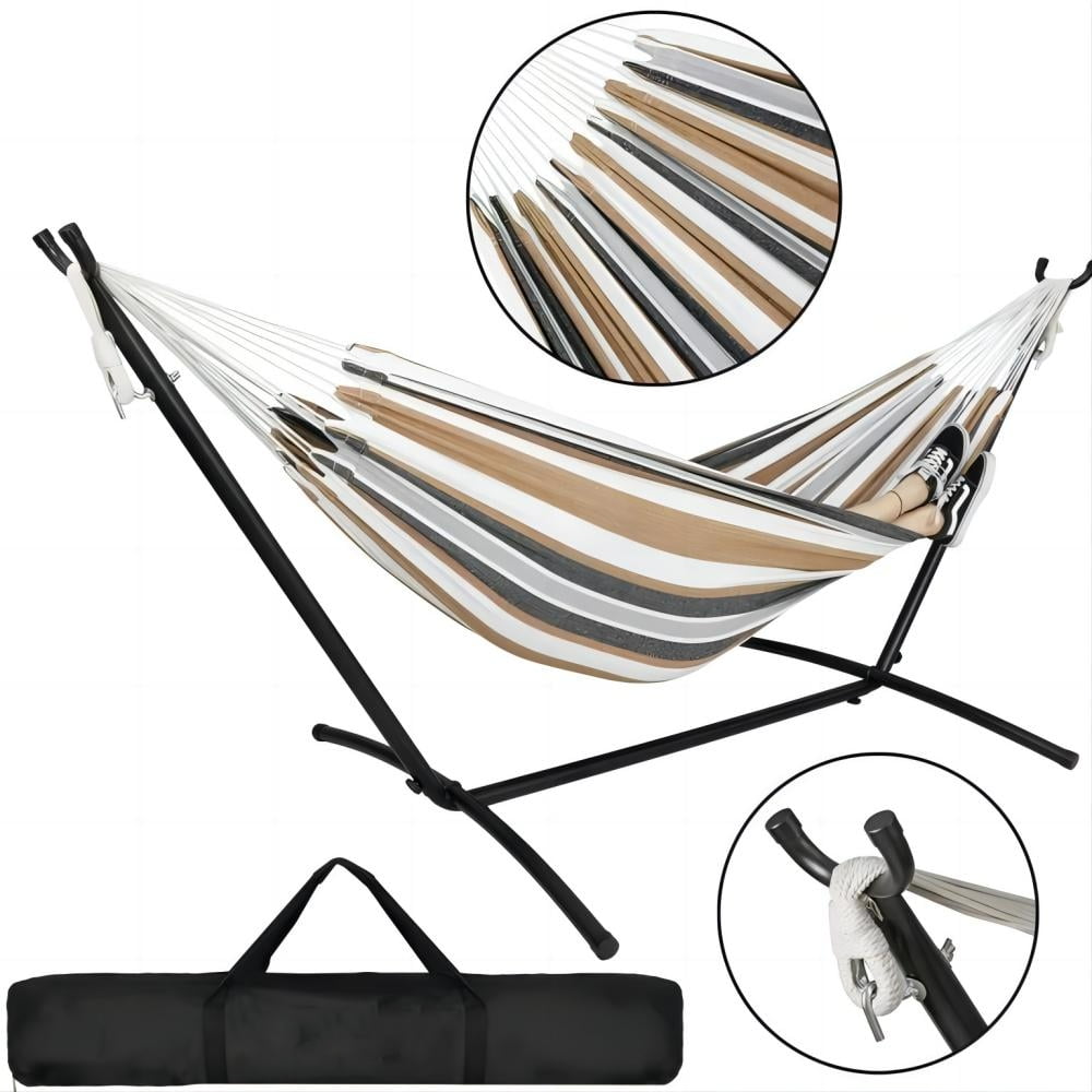 Kojem Double Hammock Set with Stand 450 LBS Weight Capacity & Portable