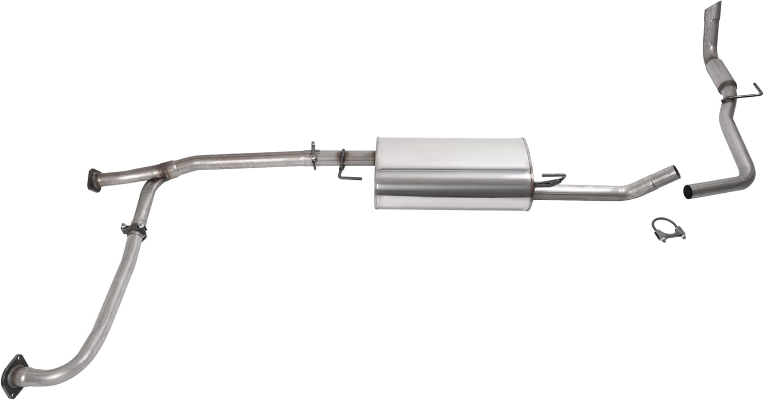 Kojem Exhaust System Assembly for 2007-2019 Nissan Frontier 4.0L Crew Cab Pick Up 73.3 Bed with 139.9 Wheelbase 409 Stainless Steel Silvery