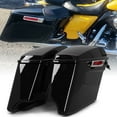 thumbnail image 1 of Kojem Extended Saddle Bags For 1993-2013 Harley Tour Gloss Black W/ Speaker Lids Latch Key, 1 of 14