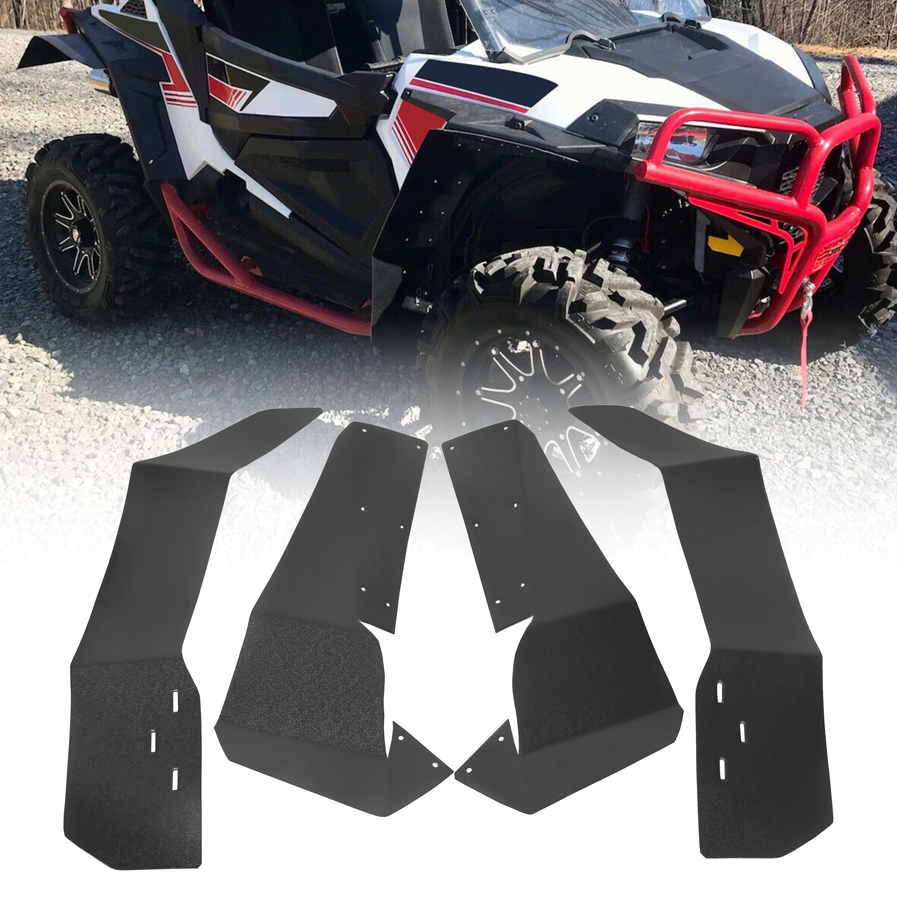 Kojem Fender Flares Mud Flaps Kit for 20152019 Polaris RZR S 900 RZR S 1000 4 4PCs Front & Rear