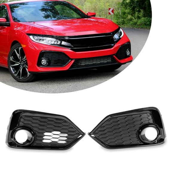 Kojem Fog Light Trim Cover Bezel for 2017-2019 Honda Civic Hatchback EX-L/EX/LX/Si/Sport/Sport Touring Replaces HO1038133 HO1039133 71108TGGA20 71103TGGA20 1 Pair Left Right