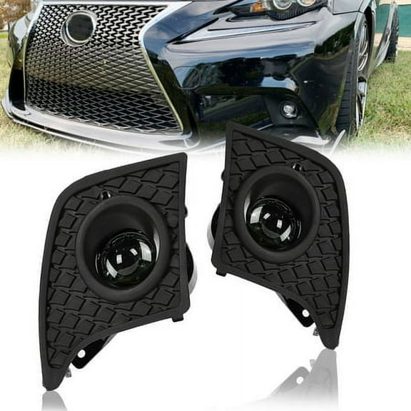Kojem Fog Lights Lamps Full Kit Compatible with 2014-2016 Lexus IS250 / IS350/ IS200t F-Sport Projector w/ Switch+ Harness + H11 Bulbs ( 12V 35W )