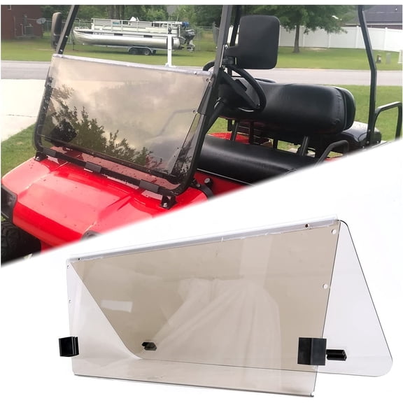 Kojem Folding Windshield Polycarbonate Smoke Tinted for 2000.5 to Current Club Car DS Golf Cart Part