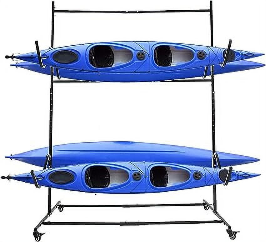 Bonnlo Kayak Stand Freestanding, Storage Rack for Two-Kayak, Canoe, Boat,  Paddle Board, SUP, Surfboard for Indoor Outdoor Garage, Shed, Dock with  Lockable Wheels Heavy Duty Holder 