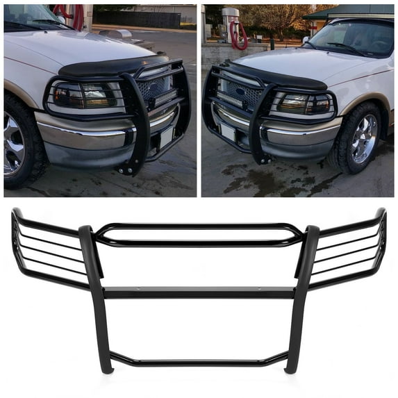 Kojem Front Bumper Brush Guard for 1997-2004 Ford F150 F250 LD Heritage Expedition Headlight Grill Guard Steel