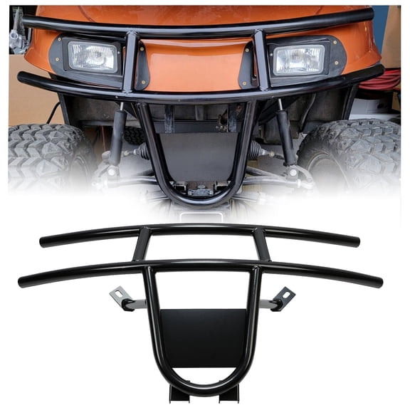 Kojem Front Bumper Brush Guard for 2008-15 EZGO RXV Golf Cart Gas or ELEC Black Powder Coated