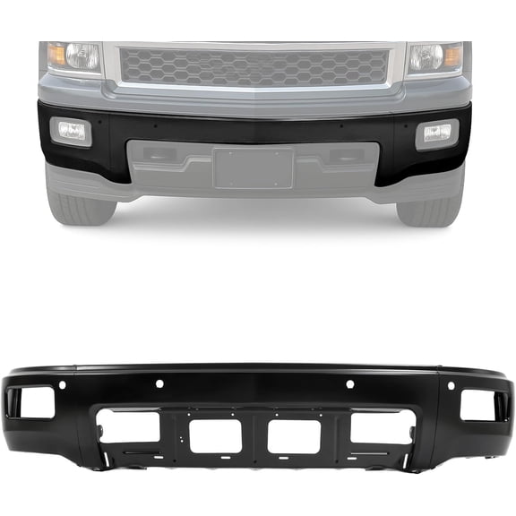 Kojem Front Bumper Face Bar for 2014-2015 Chevy Chevrolet Silverado 1500, With Fog Light & Parking Aid Sensor Holes Bumper Cover Impact Bar Replace for 22944857 GM1002853 Powder Coated 3Pcs
